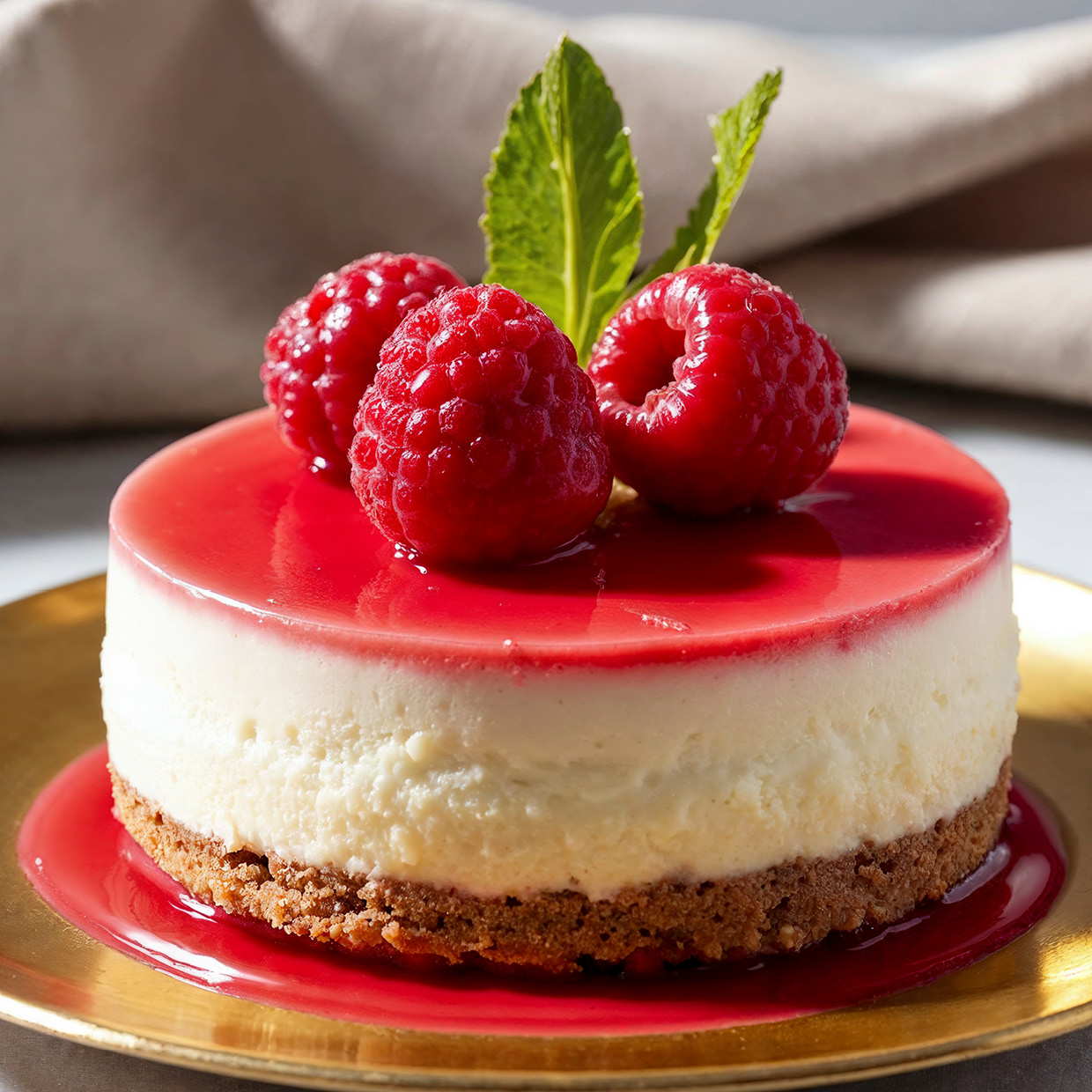 Raspberry Mirror Cake